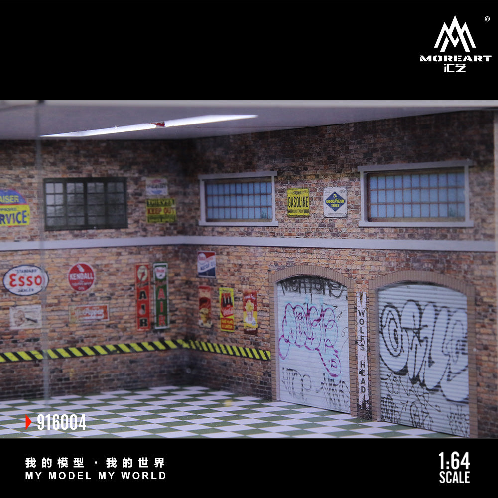 Auto Repair Shop Model C-Lighting Version Scene - MoreArt1:64