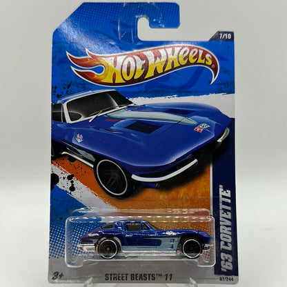 ‘63 Corvette - Street Beasts 11 7/10 Hotwheels Mainline 87/244