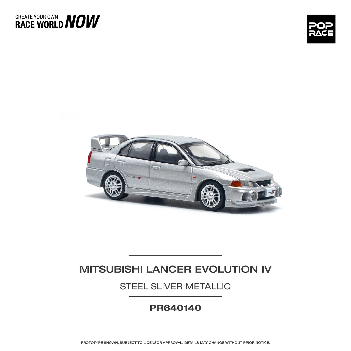 Mitsubishi Lancer Evolution IV Steel Silver – PR64-0140 POP RACE