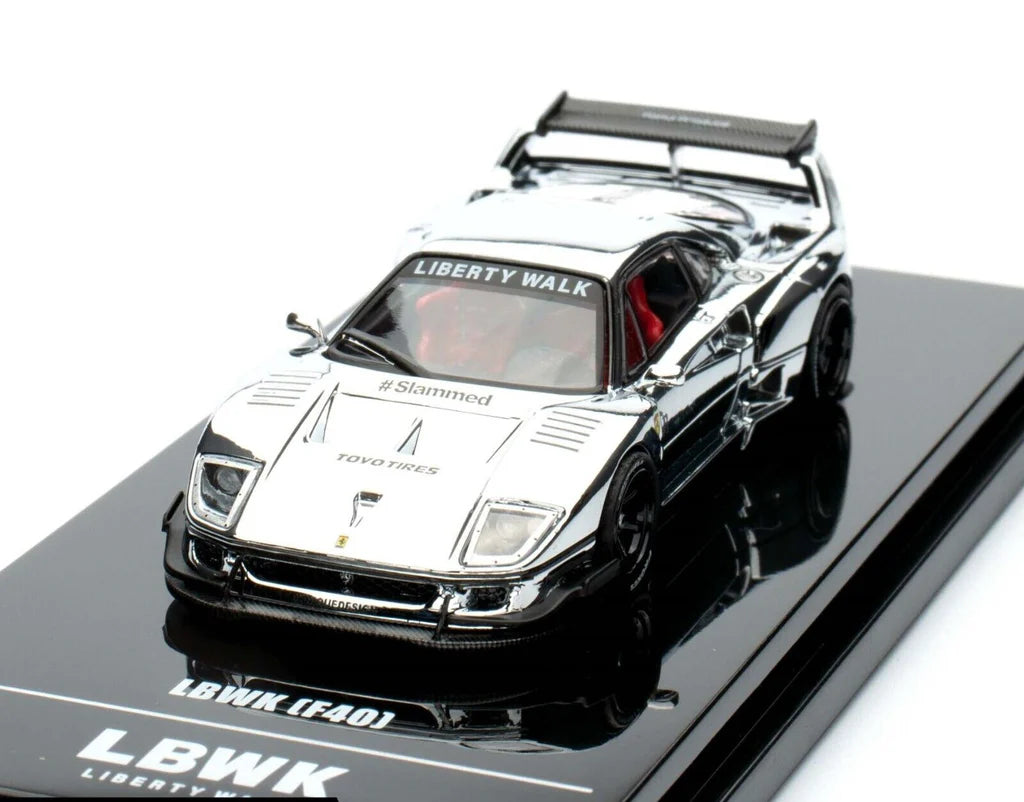 FERRARI F40 LBWK (CHROME SILVER) - INNO64 1:64 – Diecast Culture