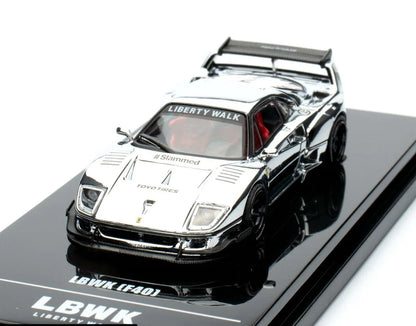 FERRARI F40 LBWK (CHROME SILVER) - INNO64 1:64