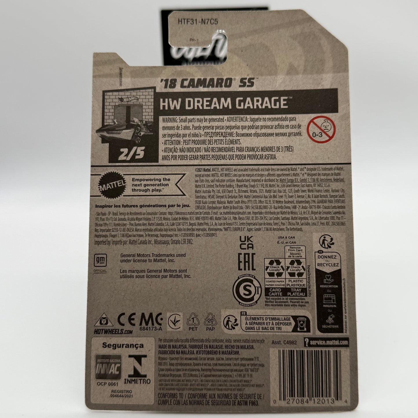 ‘18 Camaro SS *STH* Super Treasure Hunt - HW Dream Garage 2/5 Hotwheels Mainline 32/250