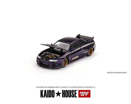 NISSAN SKYLINE GT-R (R33) KAIDO WORKS V2 (PURPLE) KAIDO HOUSE X MINI GT 1:64