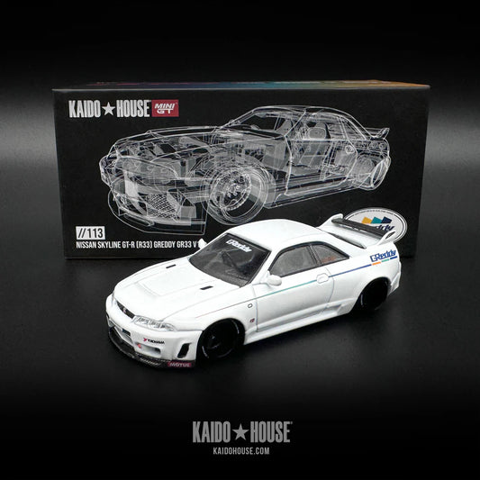 Nissan Skyline GT-R (R33) Greddy GR33 V1 - Kaido House x Mini GT 1/64