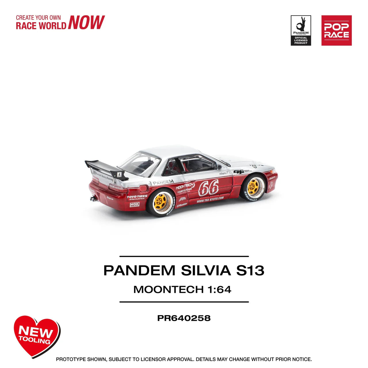 Pandem Nissan Silvia S13 - MOONTECH RED NEW TOOLING Pop Race 1:64