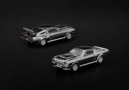 FORD SHELBY MUSTANG GT500 SILVER CHROME - POP RACE 1:64