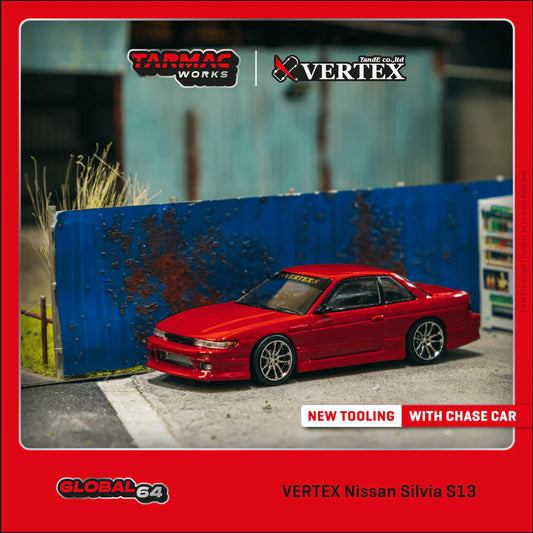 VERTEX NISSAN SILVIA S13 RED METALLIC - TARMAC WORKS 1:64