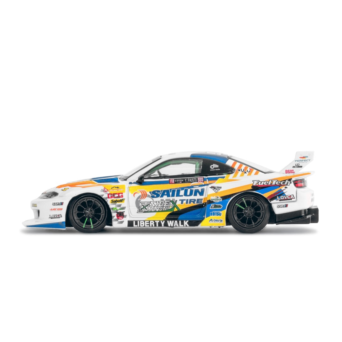 Nissan LB-Super Silhouette S15 SILVIA #555 2023 Formula Drift Japan / LB Blister Packaging MiniGT 1:64 *LIBERTY WALK EXCLUSIVE*