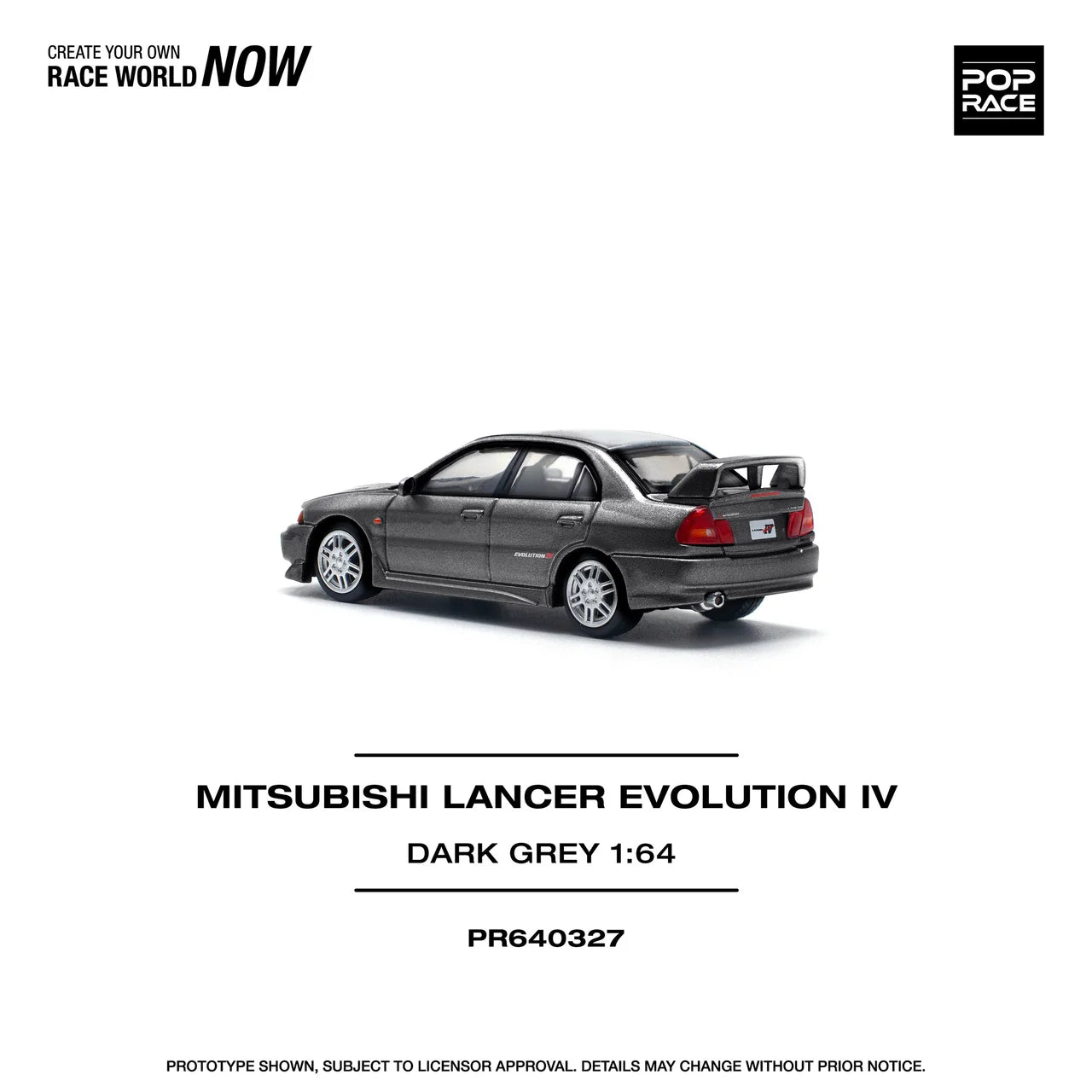 Mitsubishi Lancer Evolution IV DARK GREY Pop Race 1:64