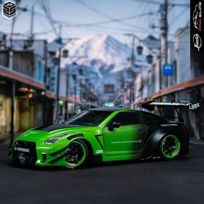 1:18 NISSAN GT-R R35 LIBERTY WALK (GREEN/BLACK) JADA: PINK SLIPS