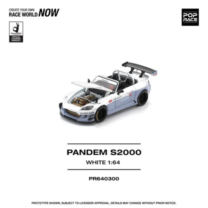Pandem Honda S2000 White – POP RACE - PR64-0300
