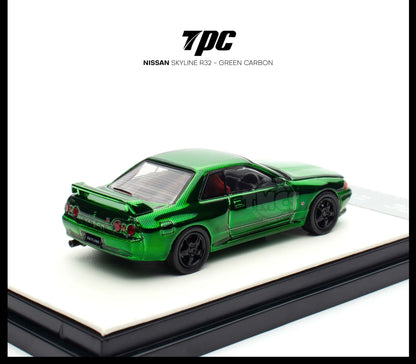 Nissan Skyline R32 (GREEN CARBON) Limited 499pcs TPC 1:64