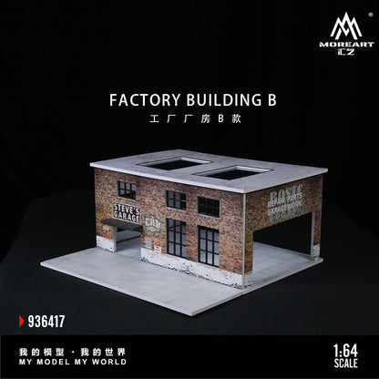 Factory Building B w/LED lights Morearts 1:64