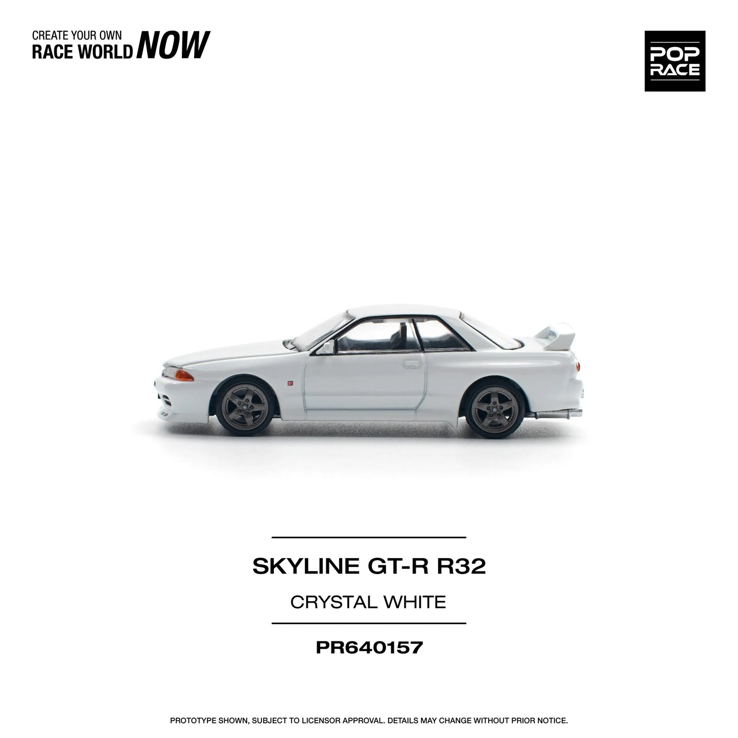 Nissan Skyline GT-R R32 Crystal White – PR64-0157 POP RACE