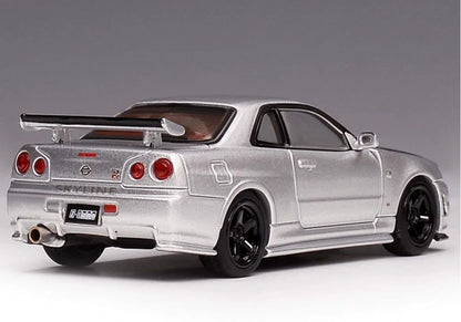 Nissan Skyline GT-R R34 Z-Tune Silver - MotorHelix 1:64