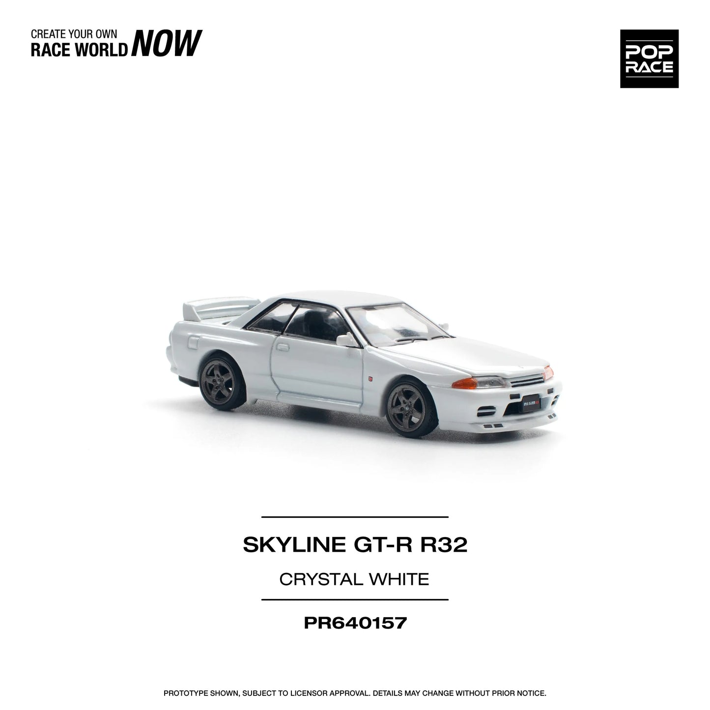Nissan Skyline GT-R R32 Crystal White – PR64-0157 POP RACE