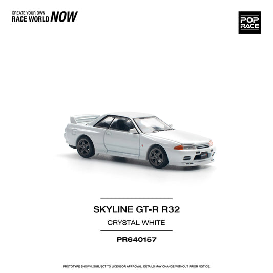 Nissan Skyline GT-R R32 Crystal White – PR64-0157 POP RACE