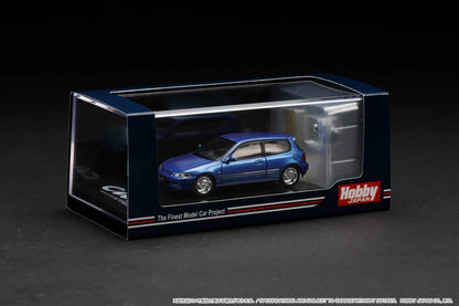 HONDA CIVIC (EG6) SIR Ⅱ W/ENGINE DISPLAY (CAPTIVA BLUE) HOBBY JAPAN 1:64