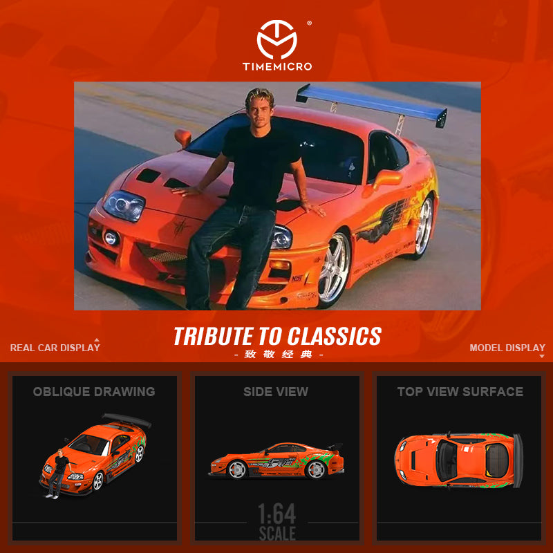 Toyota Supra A80Z Paul Walker Version TM 1:64 Orange *LIMITED TO 999pcs*