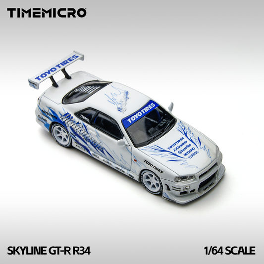 Nissan GTR R34 Skyline - Drift Spec w/ Toyo Tires 1:64 Scale