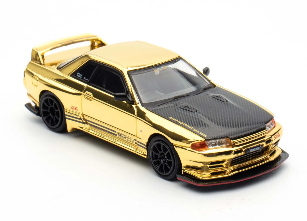 Nissan Skyline GT-R (R32) "Top Secret" Chrome Gold TMCS 2025 Exclusive - INNO64 1:64