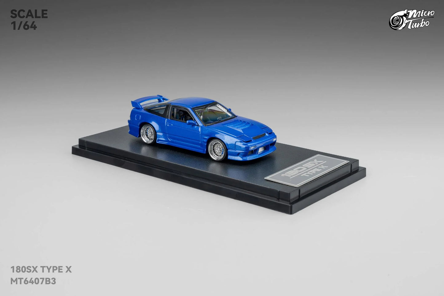 Custom 180SX Type X (Metallic Blue) Microturbo - 1/64