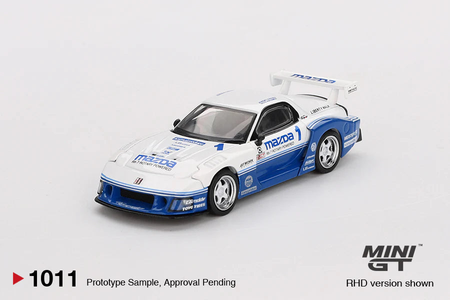 MAZDA RX-7 LB-SUPER SILHOUETTE (BLUE/WHITE) IMSA MINI GT 1:64