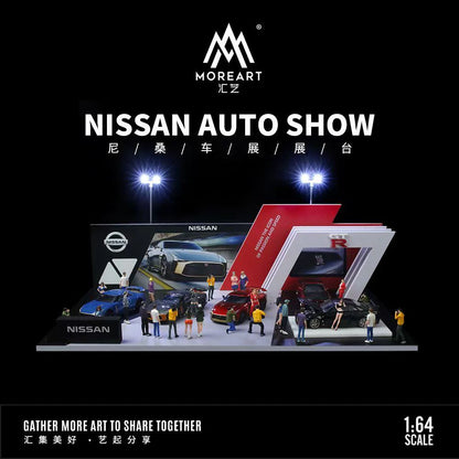 Nissan Auto Show Booth Lighting Scene Diorama w/ LED Lights - Morearts 1:64 Scale