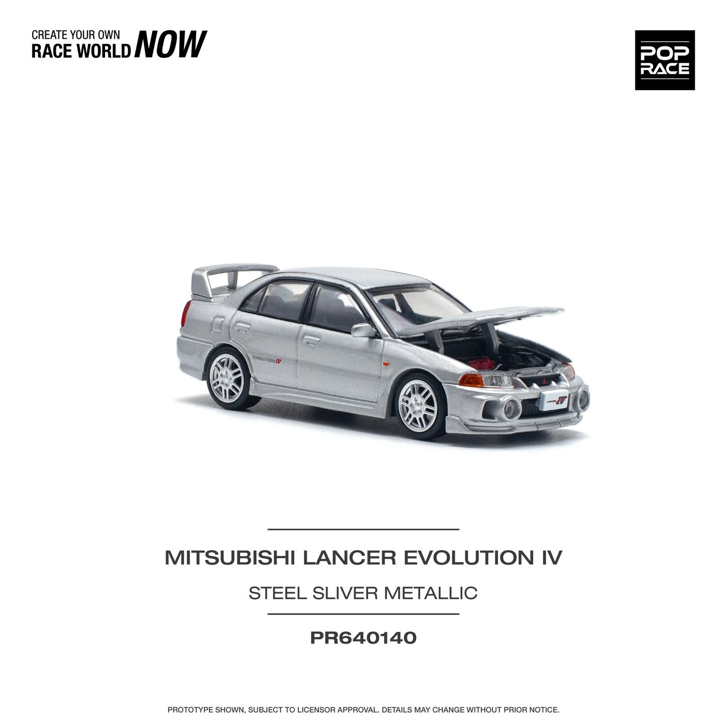 Mitsubishi Lancer Evolution IV Steel Silver – PR64-0140 POP RACE