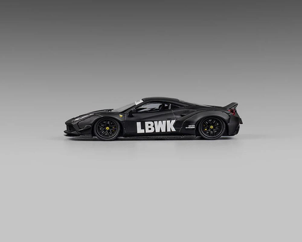 LBWK FERRARI 488 WIDEBODY INDONESIA EXCLUSIVE – MATTED BLACK WITH CARBON – LIMITED EDITION - CM MODEL 1:64