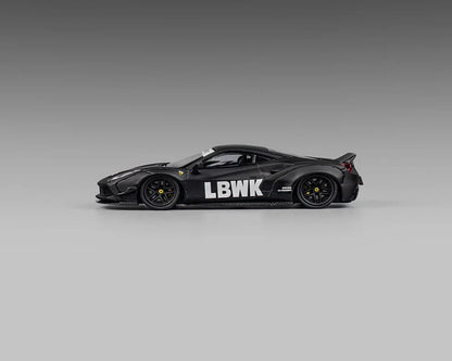 LBWK FERRARI 488 WIDEBODY INDONESIA EXCLUSIVE – MATTED BLACK WITH CARBON – LIMITED EDITION - CM MODEL 1:64