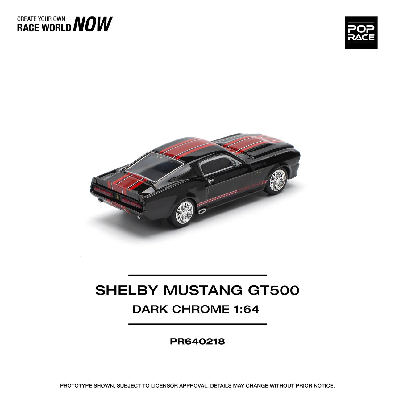 Shelby Mustang GT500 DARK CHROME - Pop Race 1:64