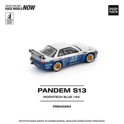 Pandem Nissan Silvia S13 Moontech Blue - POP RACE 1:64