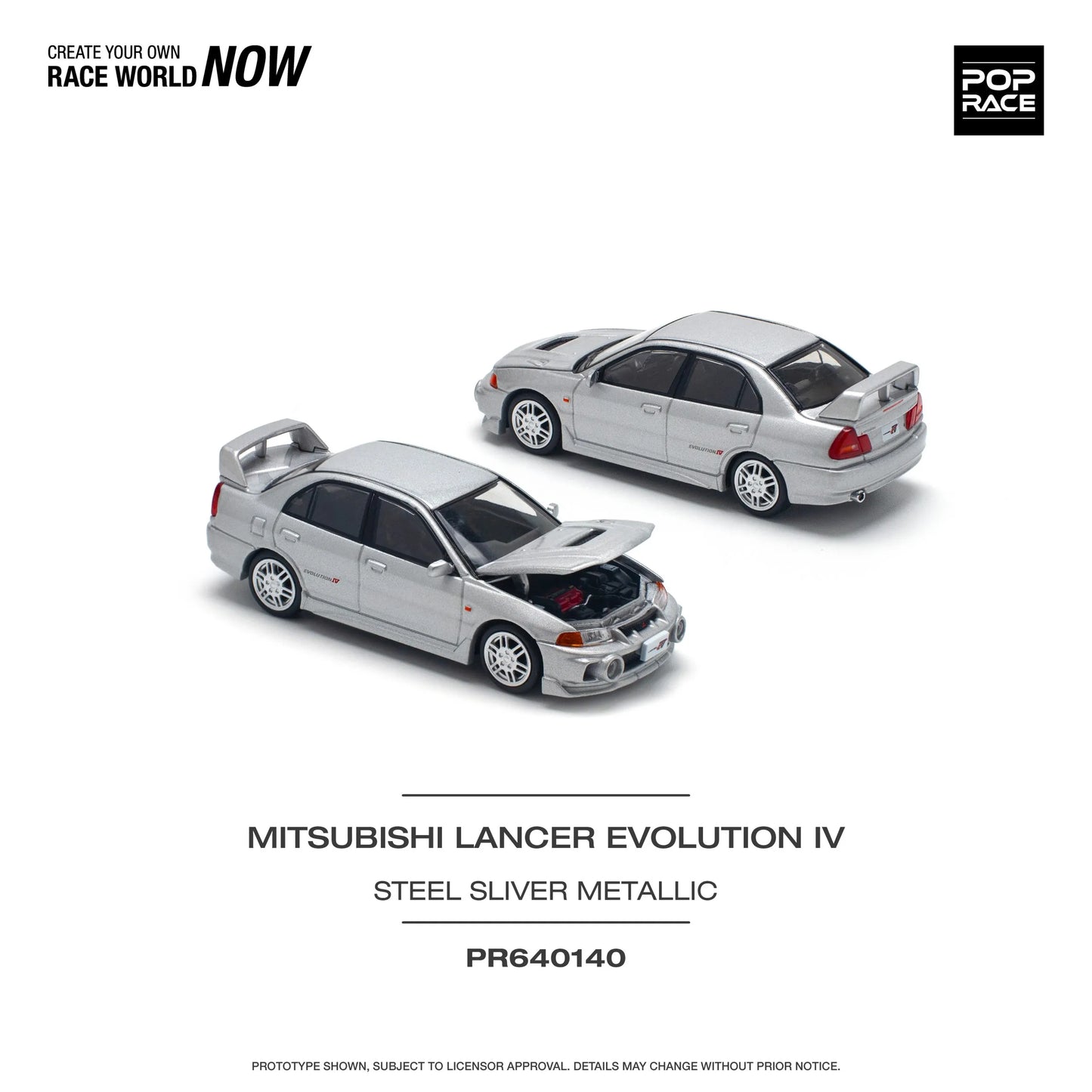 Mitsubishi Lancer Evolution IV Steel Silver – PR64-0140 POP RACE