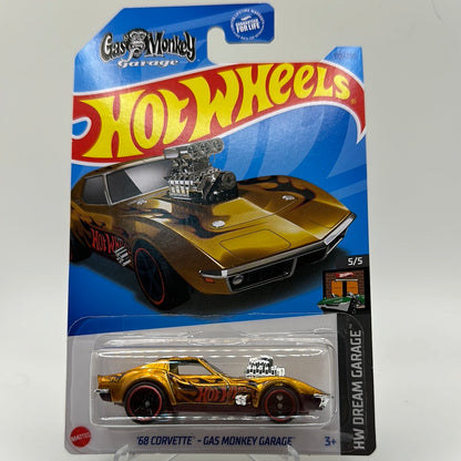 ‘68 Corvette - Gas Monkey Garage *STH* Super Treasure Hunt HW Dream Garage 5/5 Hotwheels 139/250 Mainline 1:64