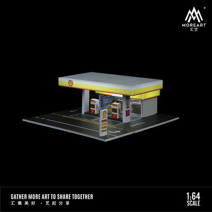 SHELL GAS STATION SCENE MODEL - MOREART 1:64