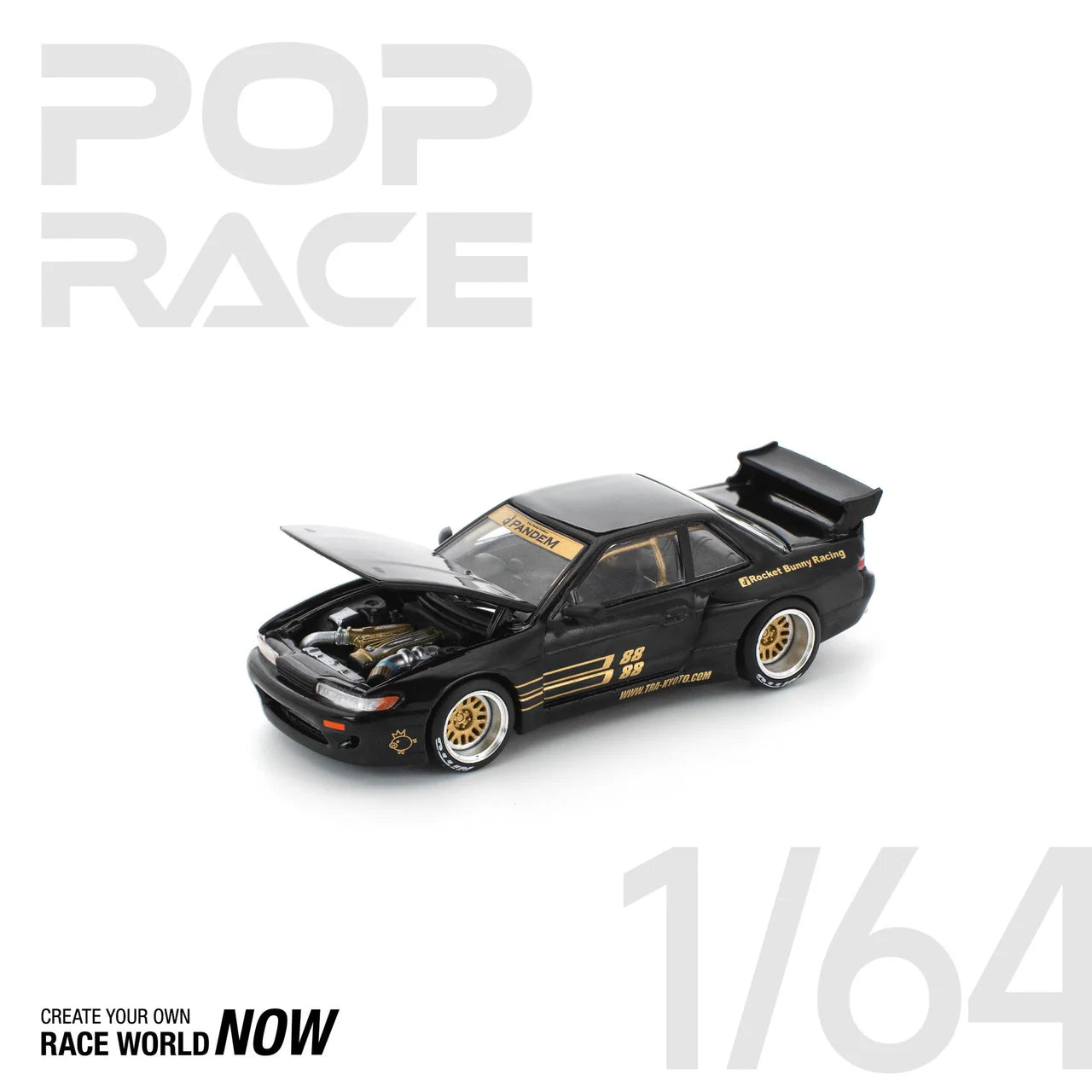 Pandem Nissan Silvia S13 BLACK Pop Race 1:64