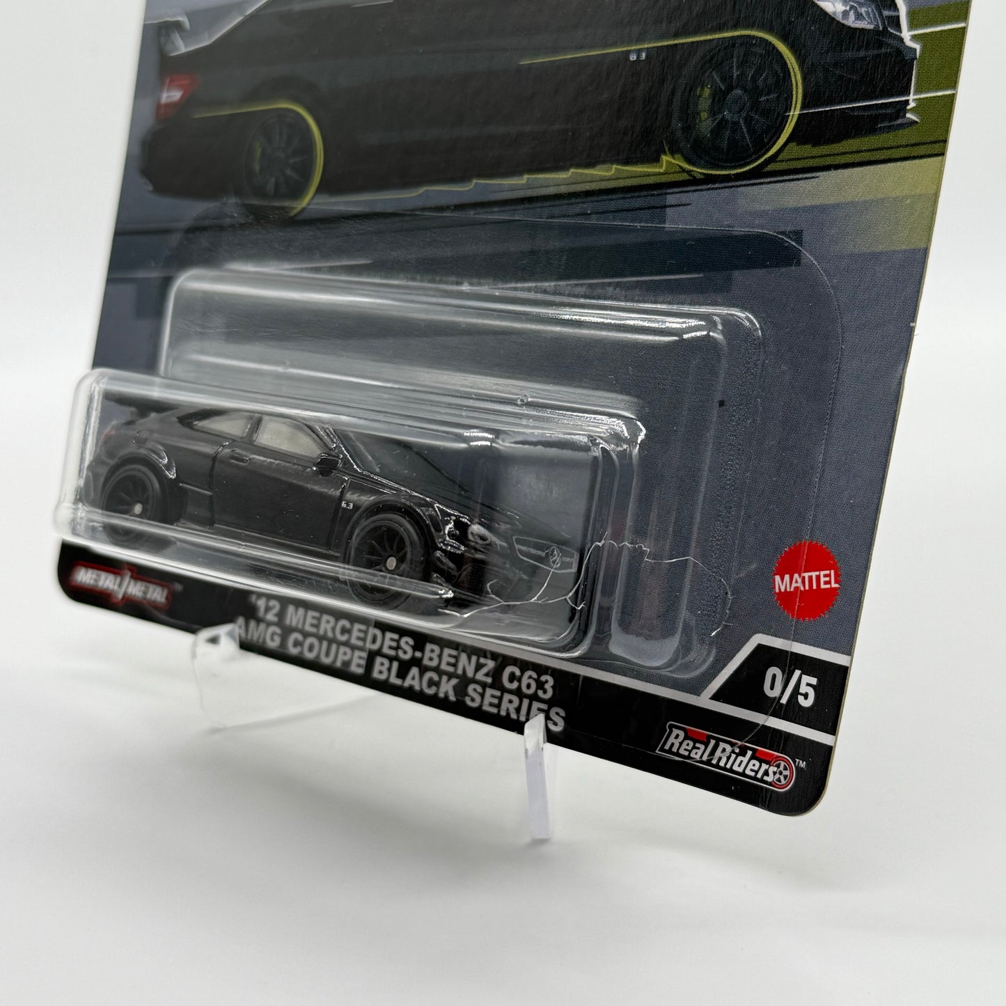 ‘12 Mercedes-Benz C63 AMG Coupe Black Series *CHASE* CRACKED BLISTER - Deutschland Design 0/5 Hotwheels Premium