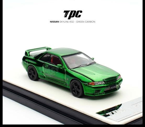 Nissan Skyline R32 (GREEN CARBON) Limited 499pcs TPC 1:64
