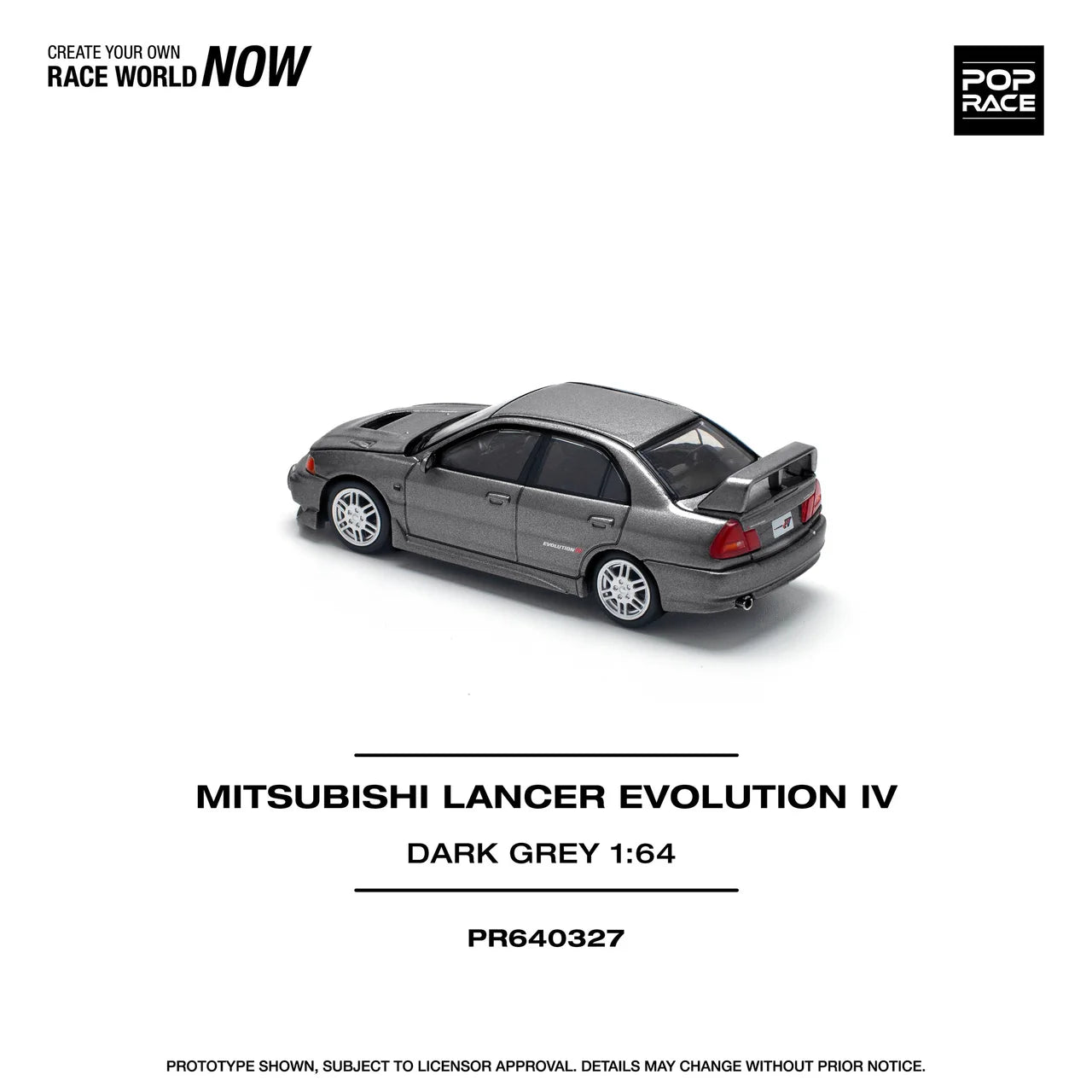Mitsubishi Lancer Evolution IV DARK GREY Pop Race 1:64