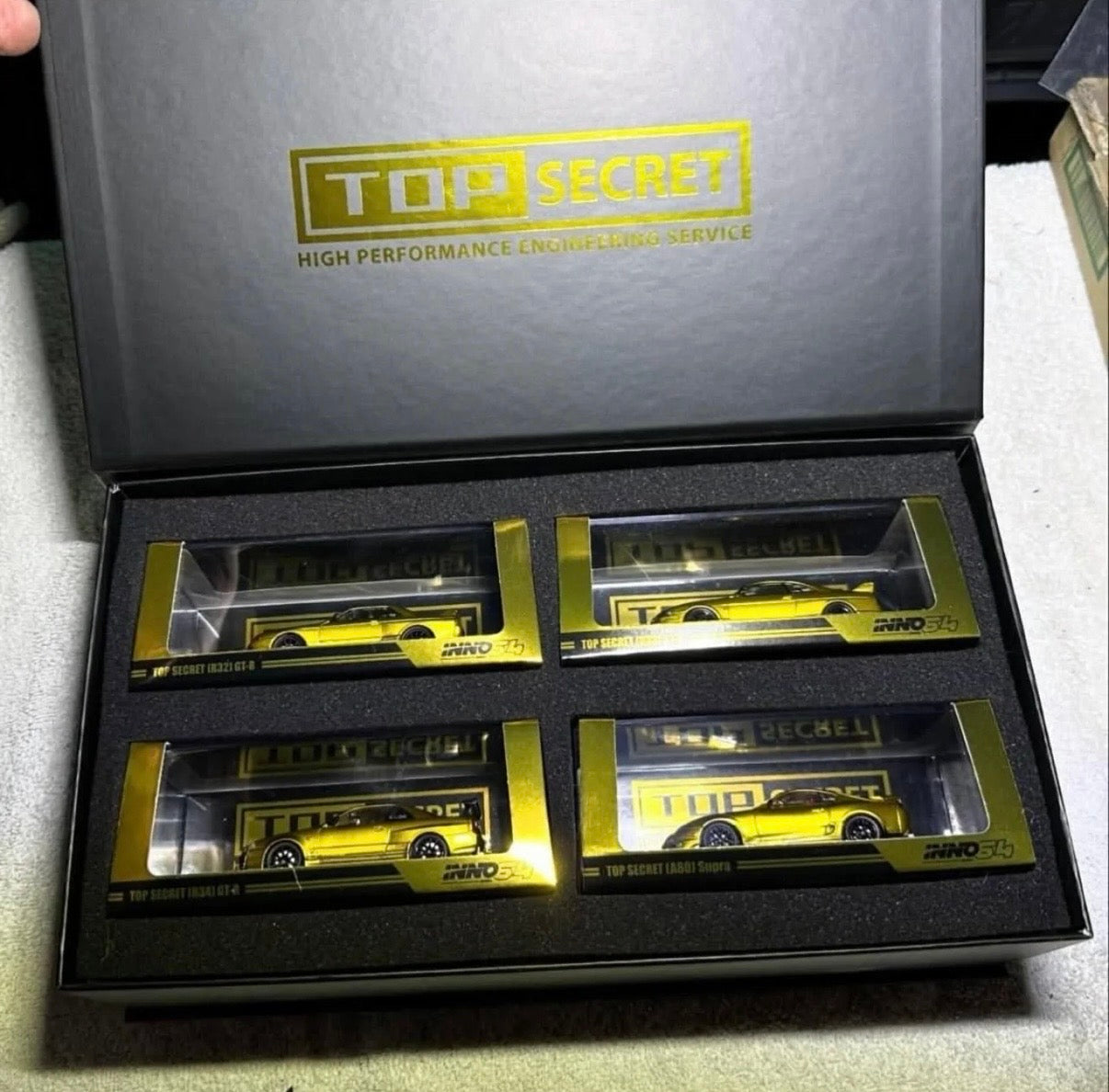 INNO64 TOP SECRET Box Set Collection R32/R33/R34/Supra A80 4-Car Bundle | 2026 Tokyo Autosalon Japan