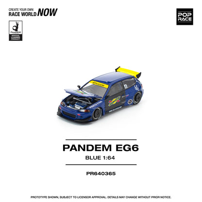 HONDA CIVIC EG6 PANDEM (SUNOCO BLUE/YELLOW) POP RACE 1:64