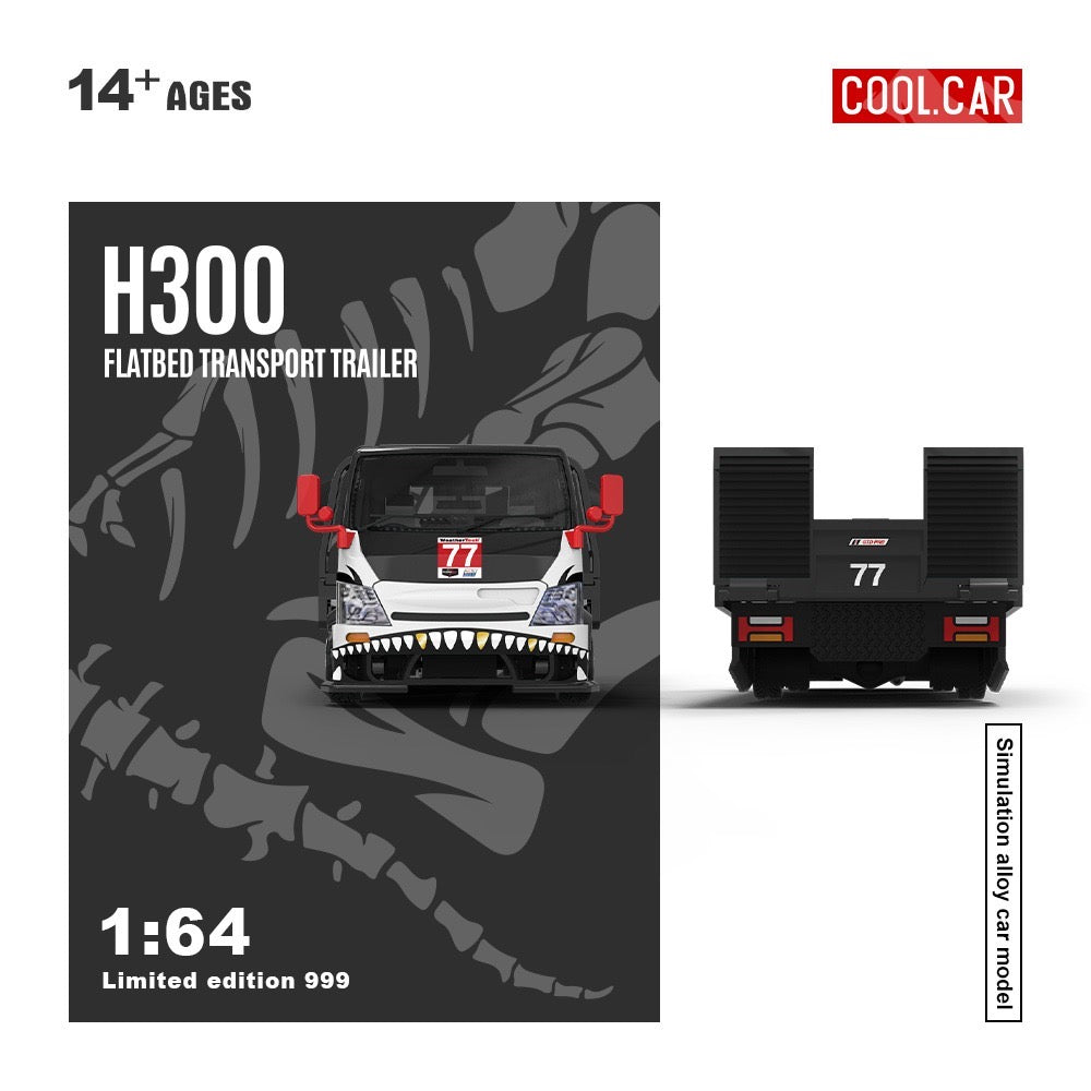 Skeleton Rexy No. 77 H300 Flatbed Transport Trailer - Limited 999pcs Cool Car 1:64