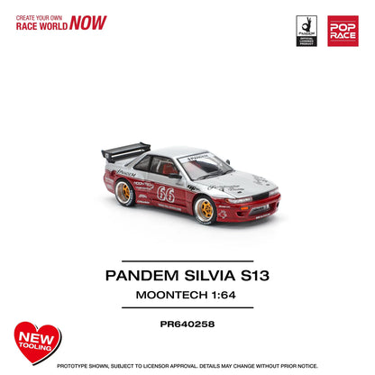 Pandem Nissan Silvia S13 - MOONTECH RED NEW TOOLING Pop Race 1:64