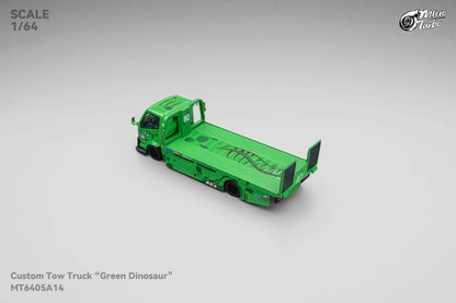 Custom Flat Bed Tow Truck REXY Dino Green - Mega Gear 1:64 Scale