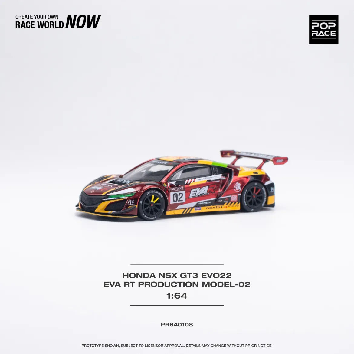 Honda NSX GT3 EVO22 EVA RT Production Model-02 POP RACE 1:64