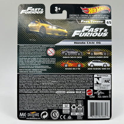 Honda Civic EG Fast Turners 4/5 Hotwheels Premium 1:64