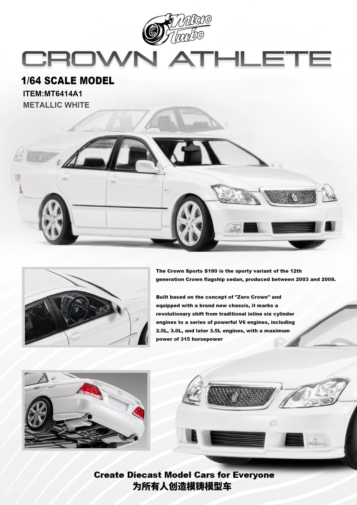 Custom Crown S184 - Metallic White Microturbo 1/64