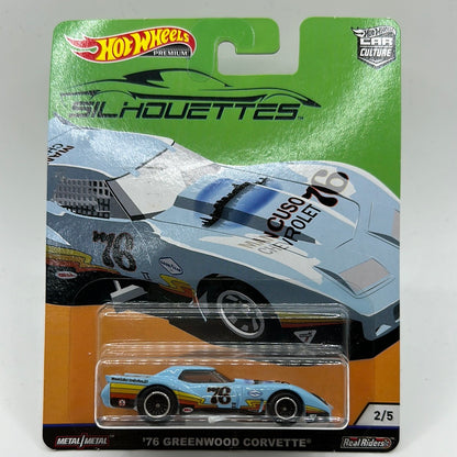 ‘76 Greenwood Corvette Silhouettes 2/5 Hotwheels Premium 1:64