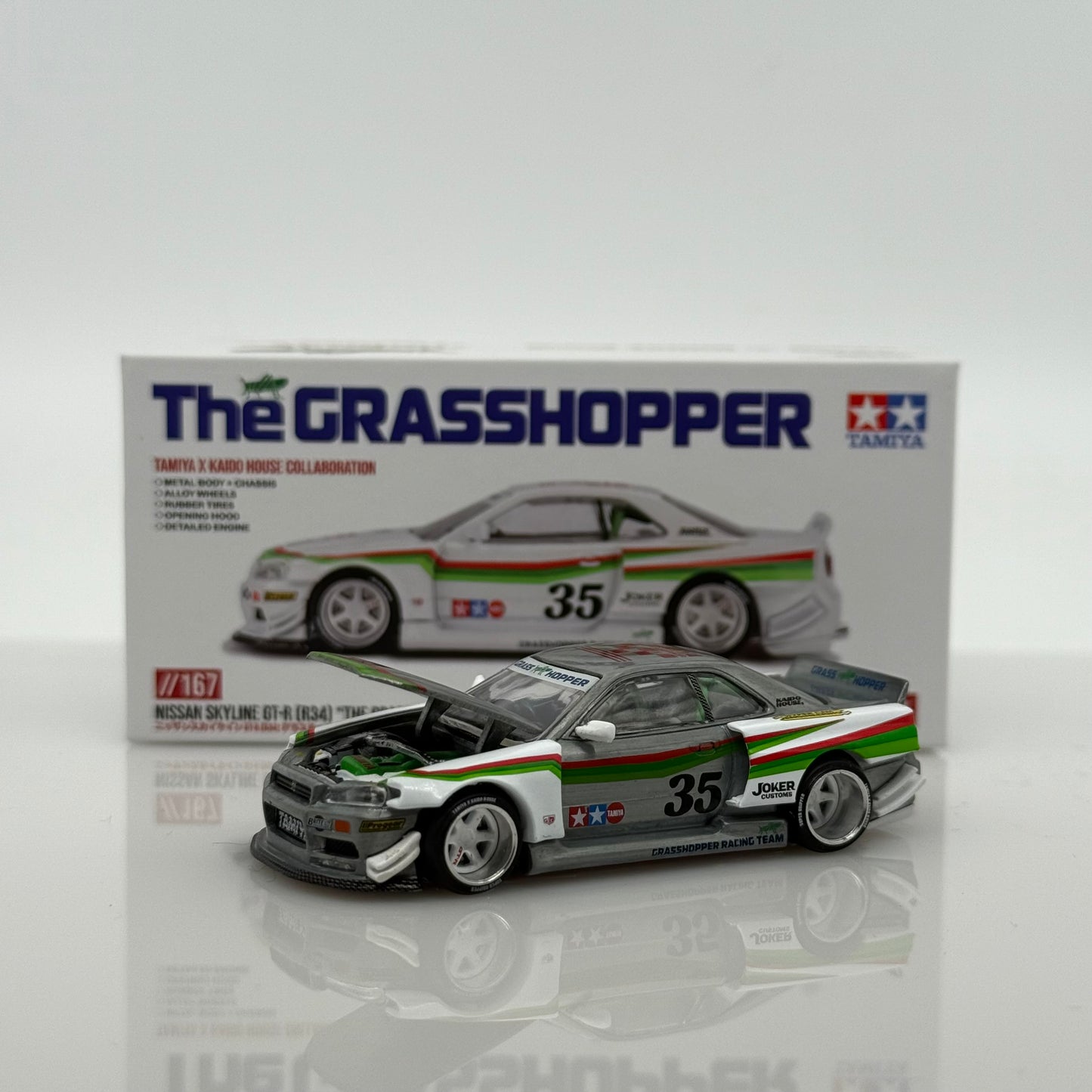 Nissan Skyline GT-R (R34) “The Grasshopper” CHASE Kaido House x MiniGT